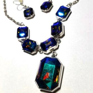 Blue Iridescent Jewelry Set